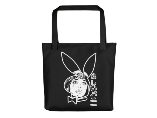 Sad Bunny Black Tote bag